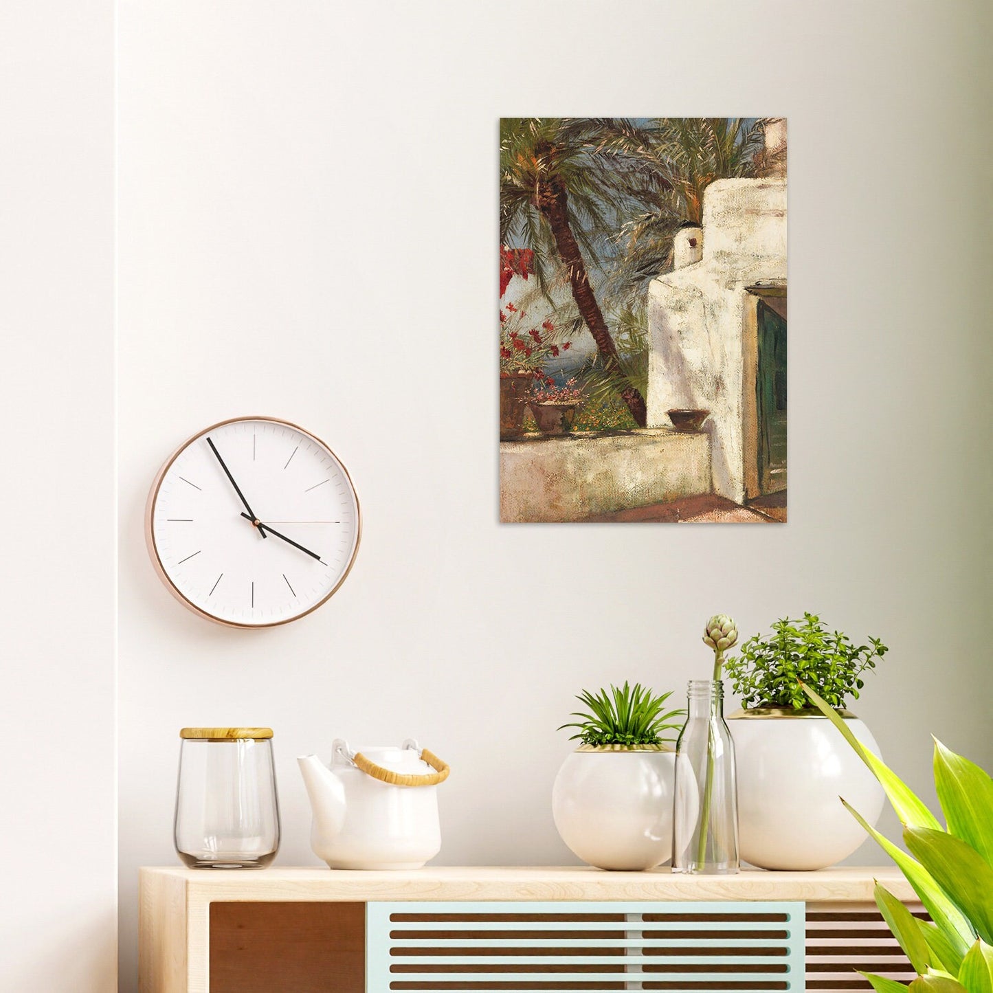 Palmenterrasse Capri Wall Art Print Poster Hermione von Preuschen Italy Sorrento Classic Painting Amalfi Room Decor Beautiful Pretty Palms