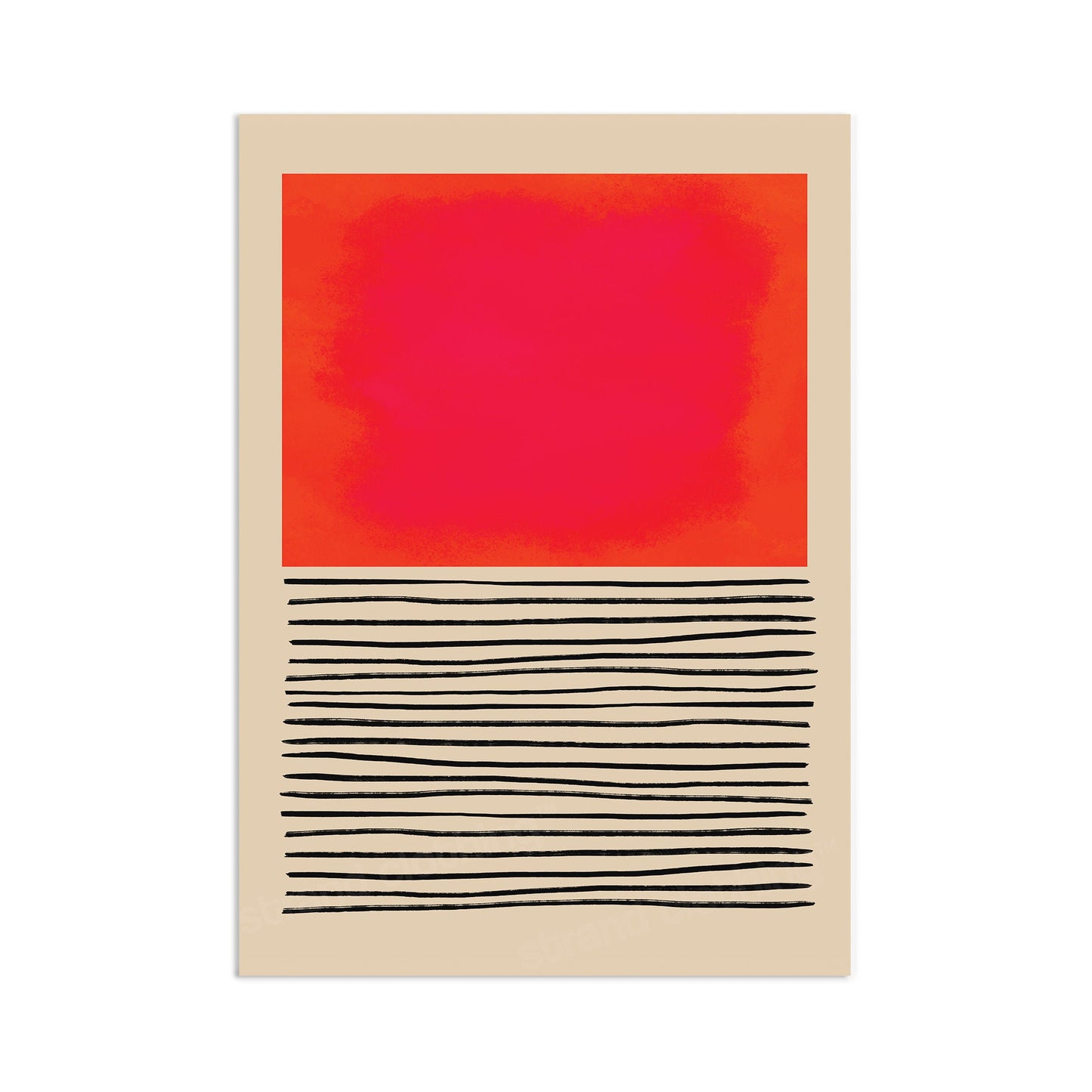 Abstract Art Print Poster Wall Home Decor Modern Contemporary Pink Red Shapes Lines Colorful Unique Hand-drawn Beautiful Minimal Mid-century