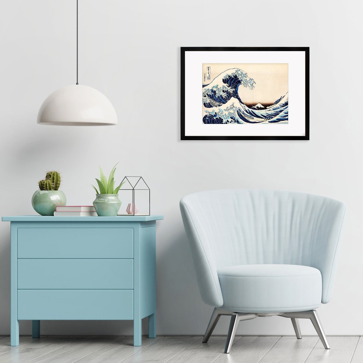 Japanese Art Hokusai Kanagawa Wave Print Poster Woodblock Ukiyo-e Framed Mounted Wall Mount Fuji Beautiful Tattoo Japan Calligraphy A2 A3