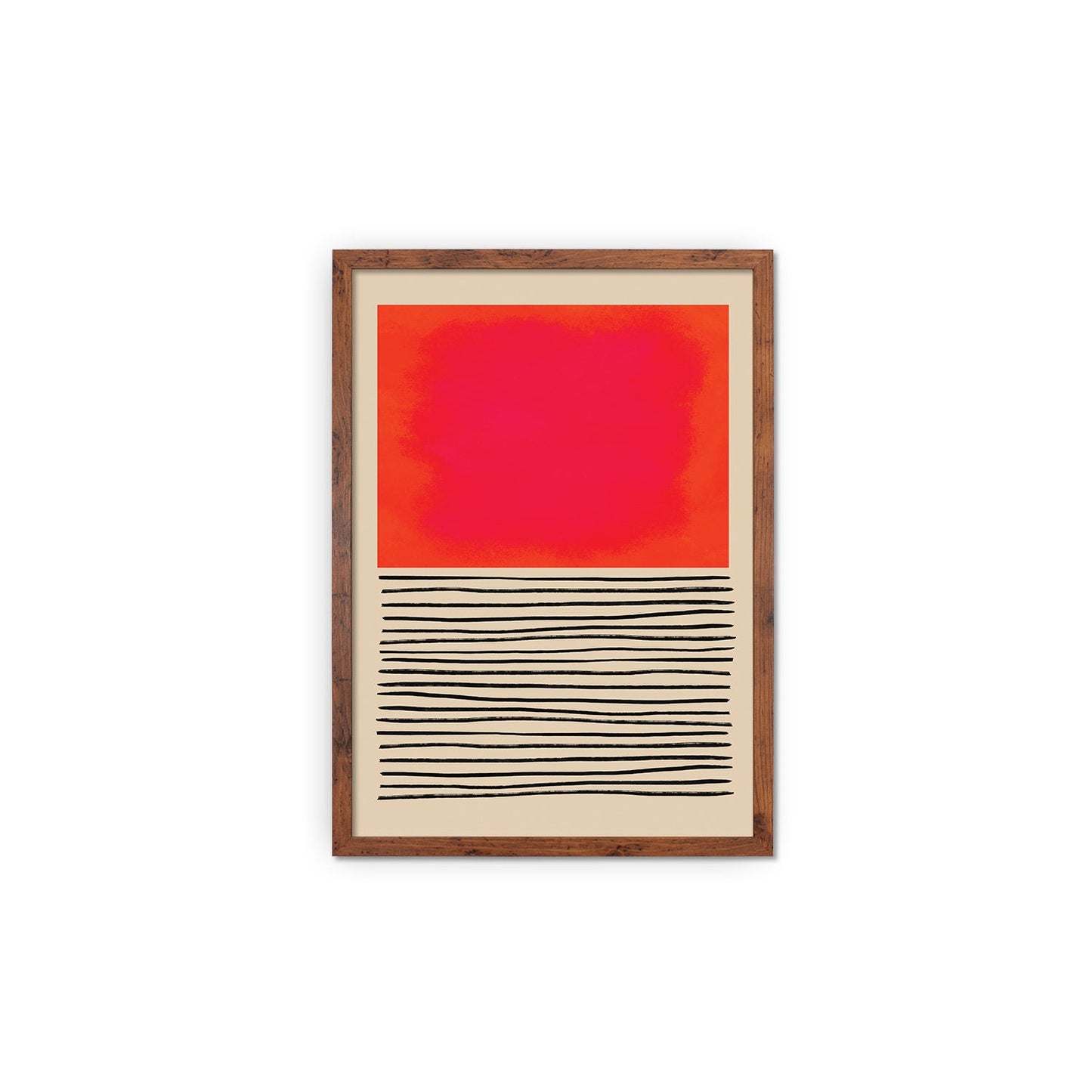 Framed Abstract Art Print Poster Wall Home Decor Modern Contemporary Pink Red Shapes Lines Colorful Unique Hand-drawn Minimal Mid-century