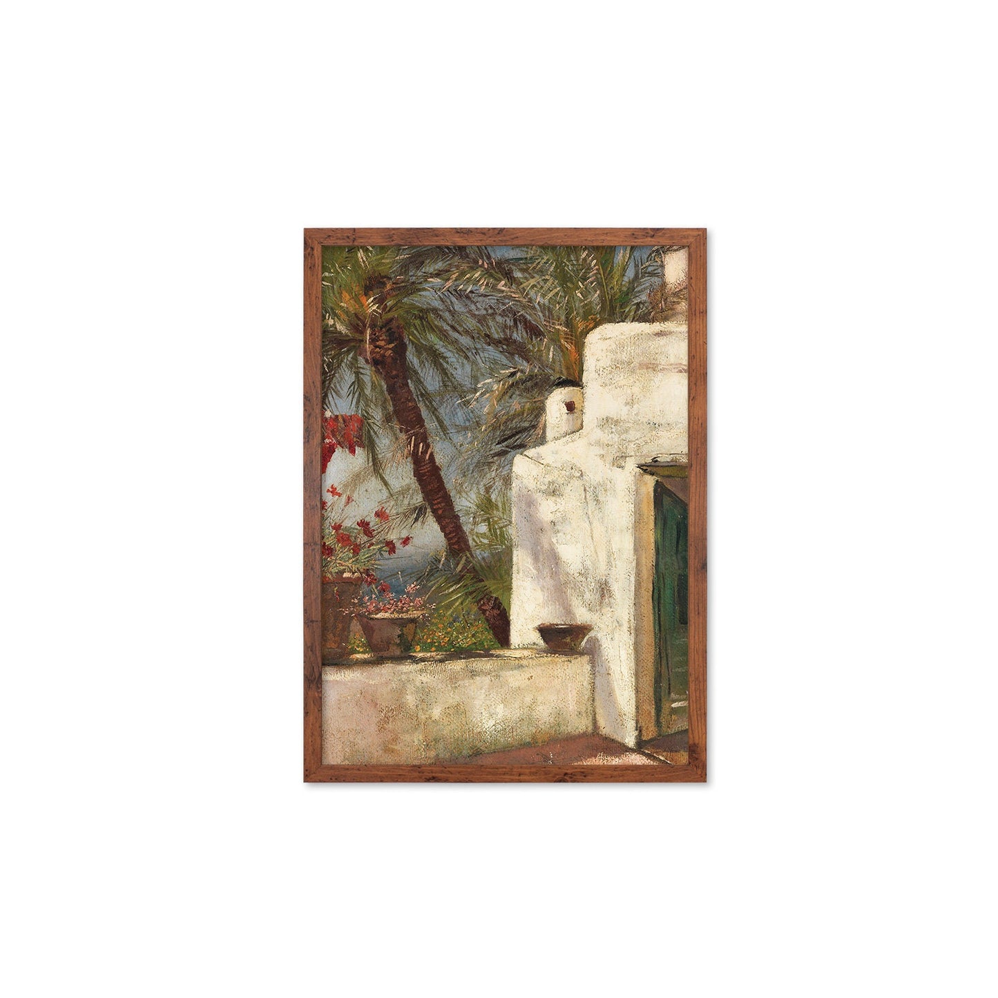 Palmenterrasse Capri Wall Framed Art Print Poster Hermione von Preuschen Italy Sorrento Classic Painting Amalfi Room Decor Pretty Palm Frame