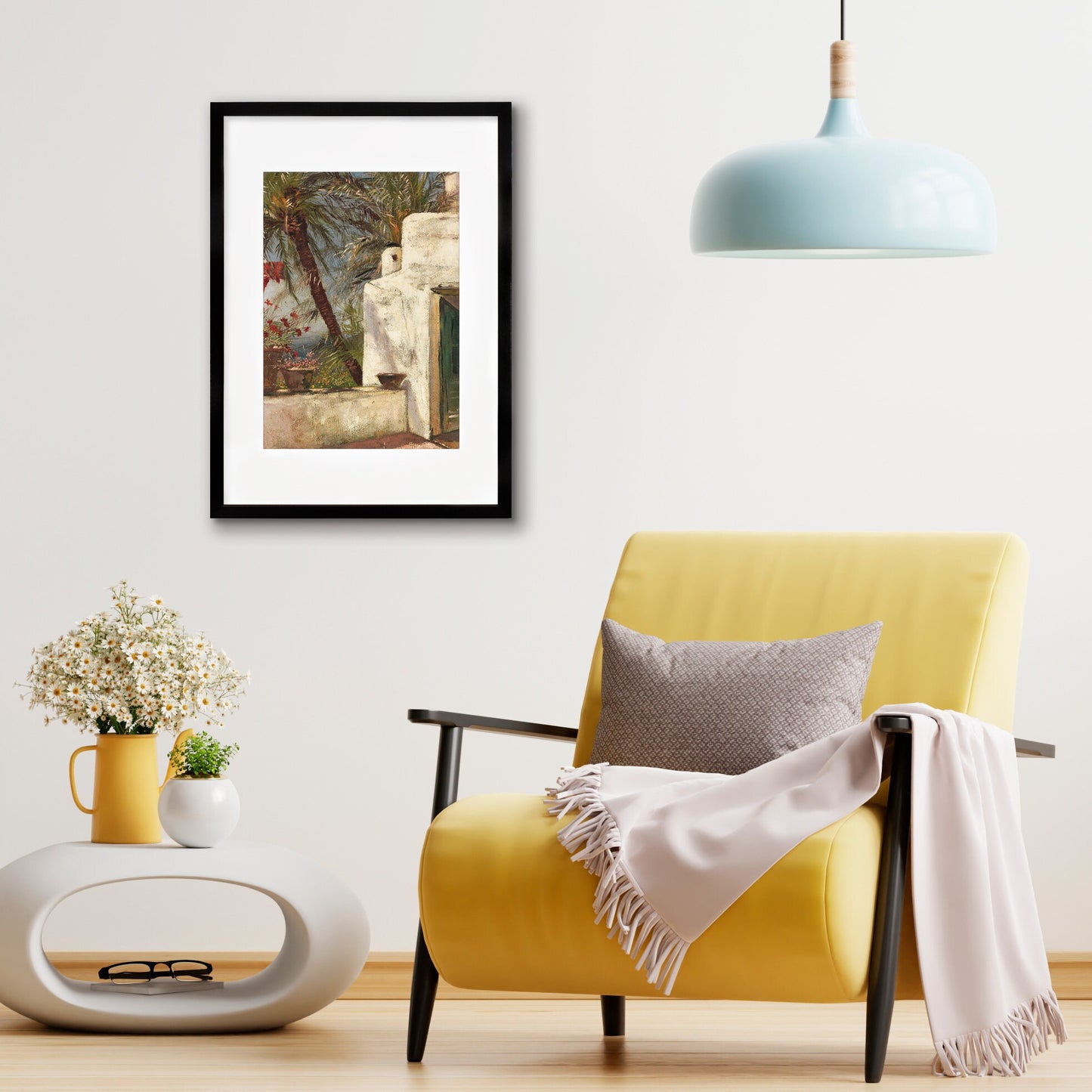 Palmenterrasse Capri Wall Framed Art Print Poster Hermione von Preuschen Italy Sorrento Classic Painting Amalfi Room Decor Pretty Palm Frame