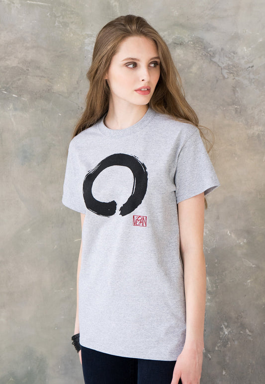 Vegan T Shirt - Enso Buddhist Circle - Vegetarian Veggie Buddhist Buddhism Wabi Sabi Zen Peace Men's Women's Unisex Graphic Printed Top Tee