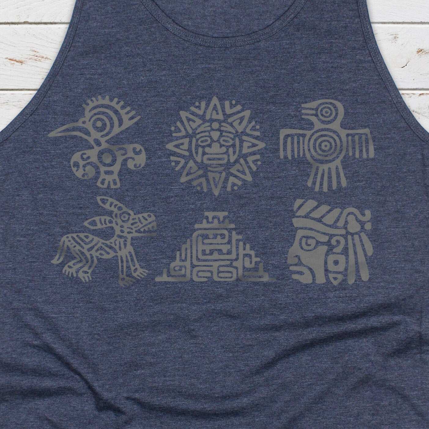 Aztec Mayan Symbols Tank Top Vest Vegan Incan Art Peru Quetzalcoatl Pyramid Mystic Serpent Andes Calendar Ancient Women Men Printed Cami Tee
