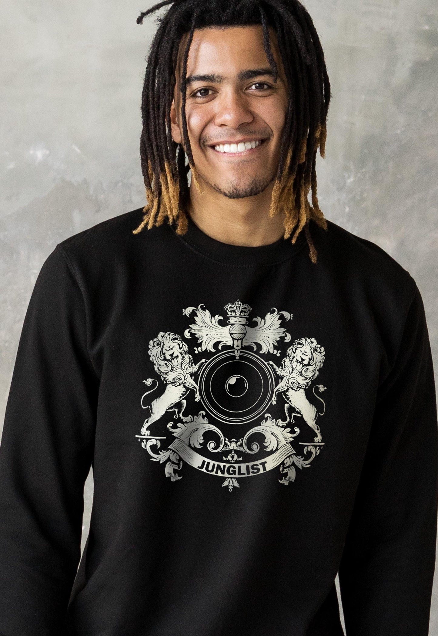 Junglist Coat Of Arms Sweatshirt Jungle Massive Crest Drum & Bass Female DJ Music Producer Festival Womens Printed Sweater Pullover Jumper