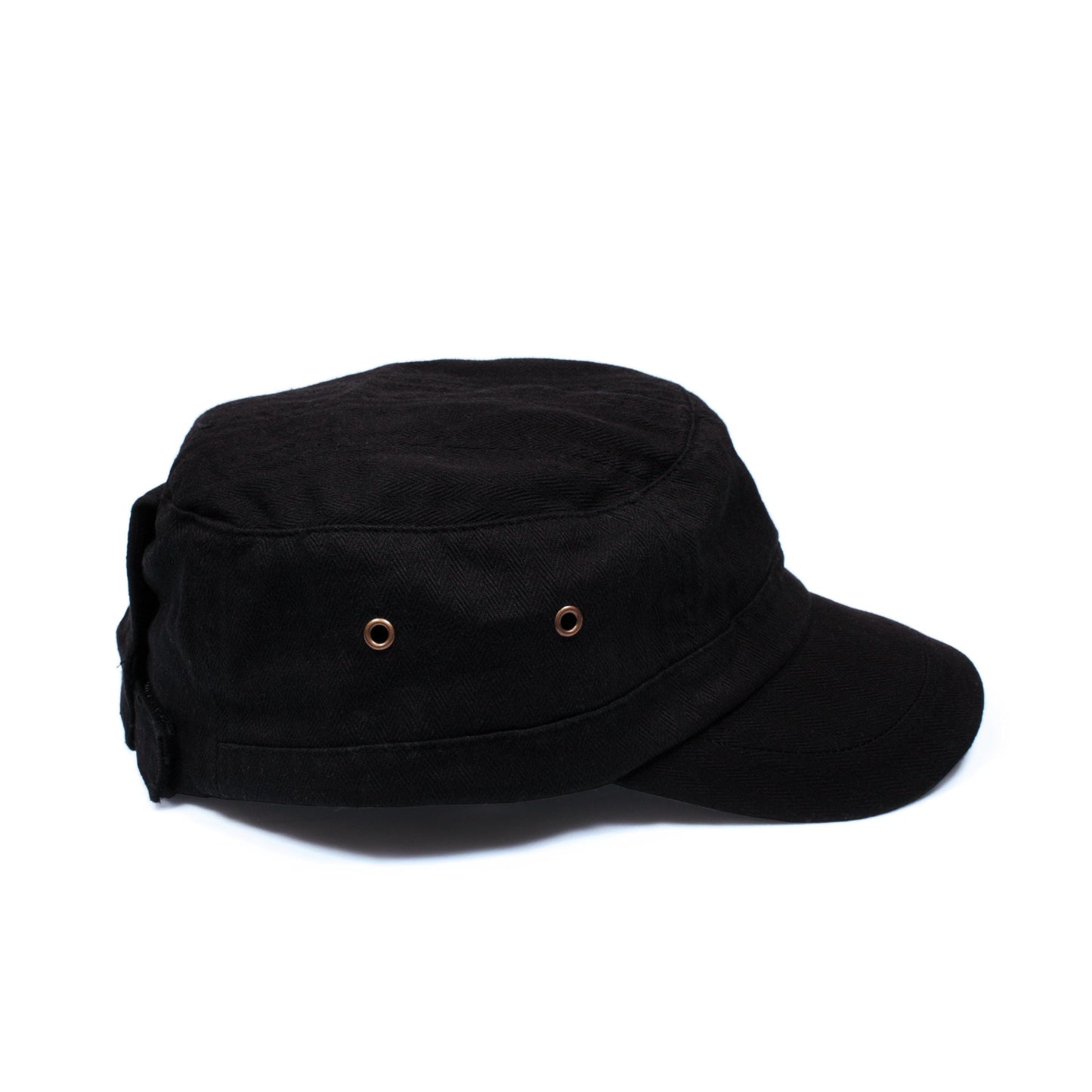Cadet Army Cap with Japanese Vinyl Applique - Military Retro Vintage Mens Womens Black Kuroi Hat Japan Aesthetic Streetwear Officer Kawaii