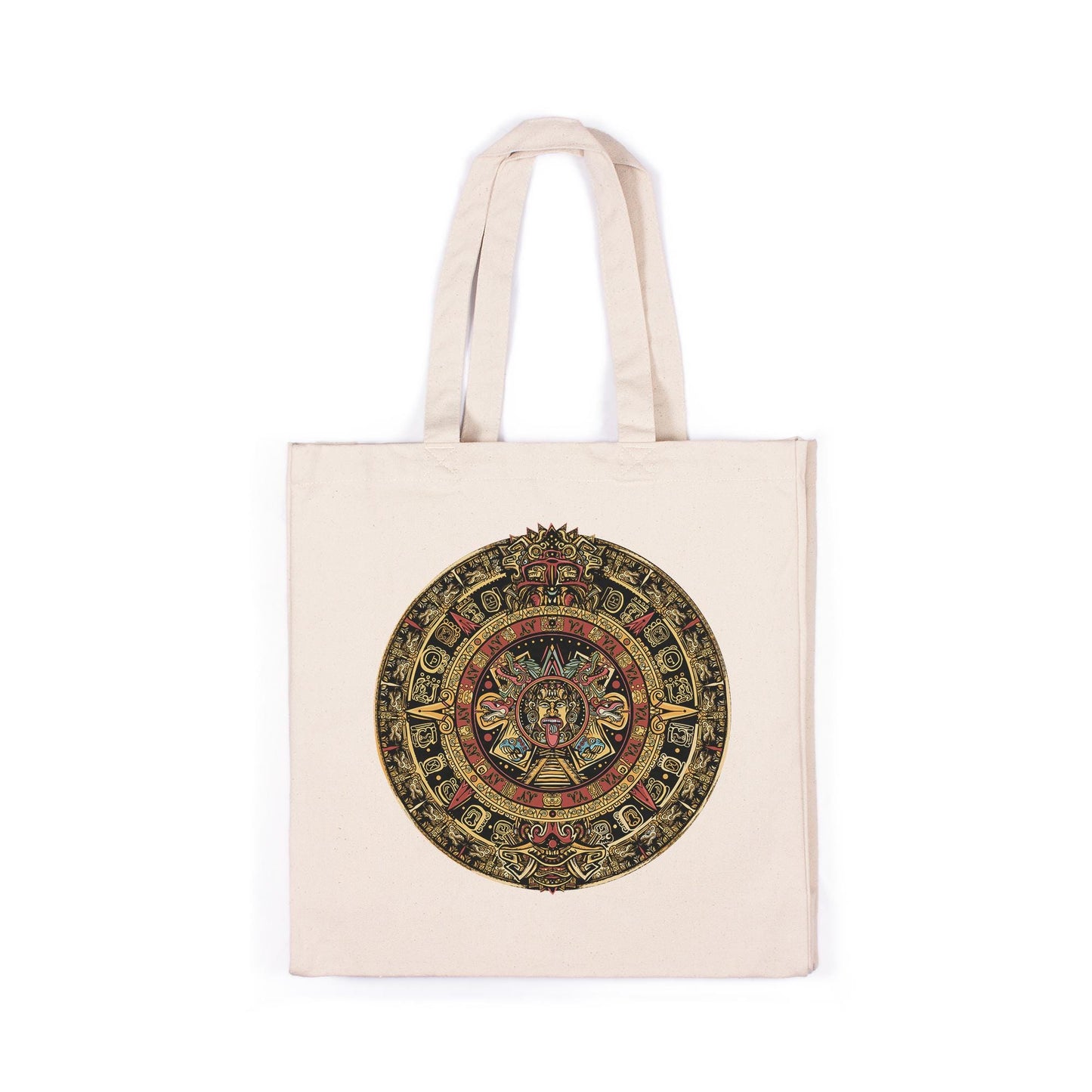 Mayan Calnedar Canvas Tote Bag Traditional Art Yoga Pretty Cool Aztec Symbols Cotton Reusable Shopper Printed Eco Friendly Market Christmas