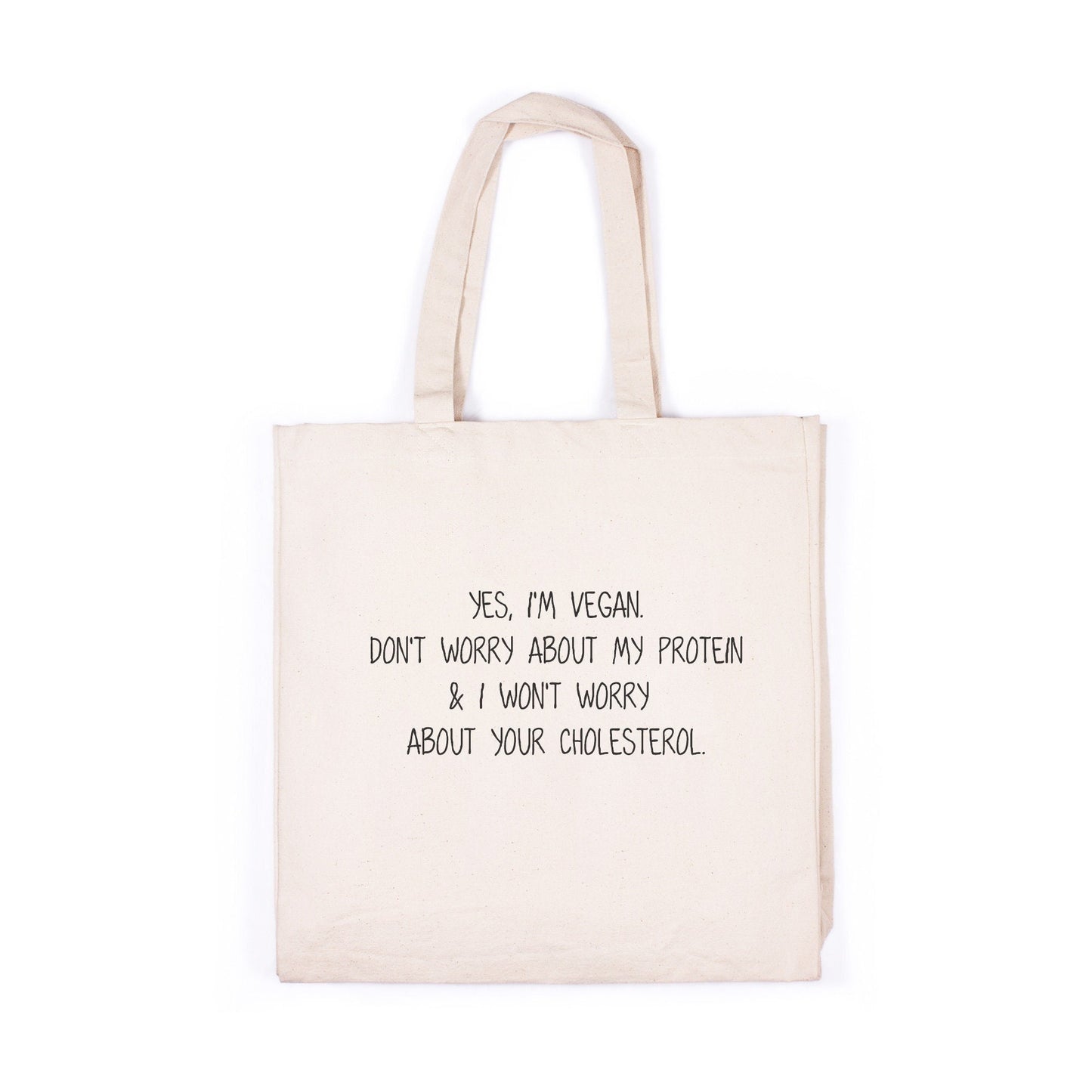 Vegan Tote Bag Don't Worry About My Protein Slogan Funny Activist Animal Rights Cotton Canvas Tote Shopper Bag Printed Eco Friendly Market