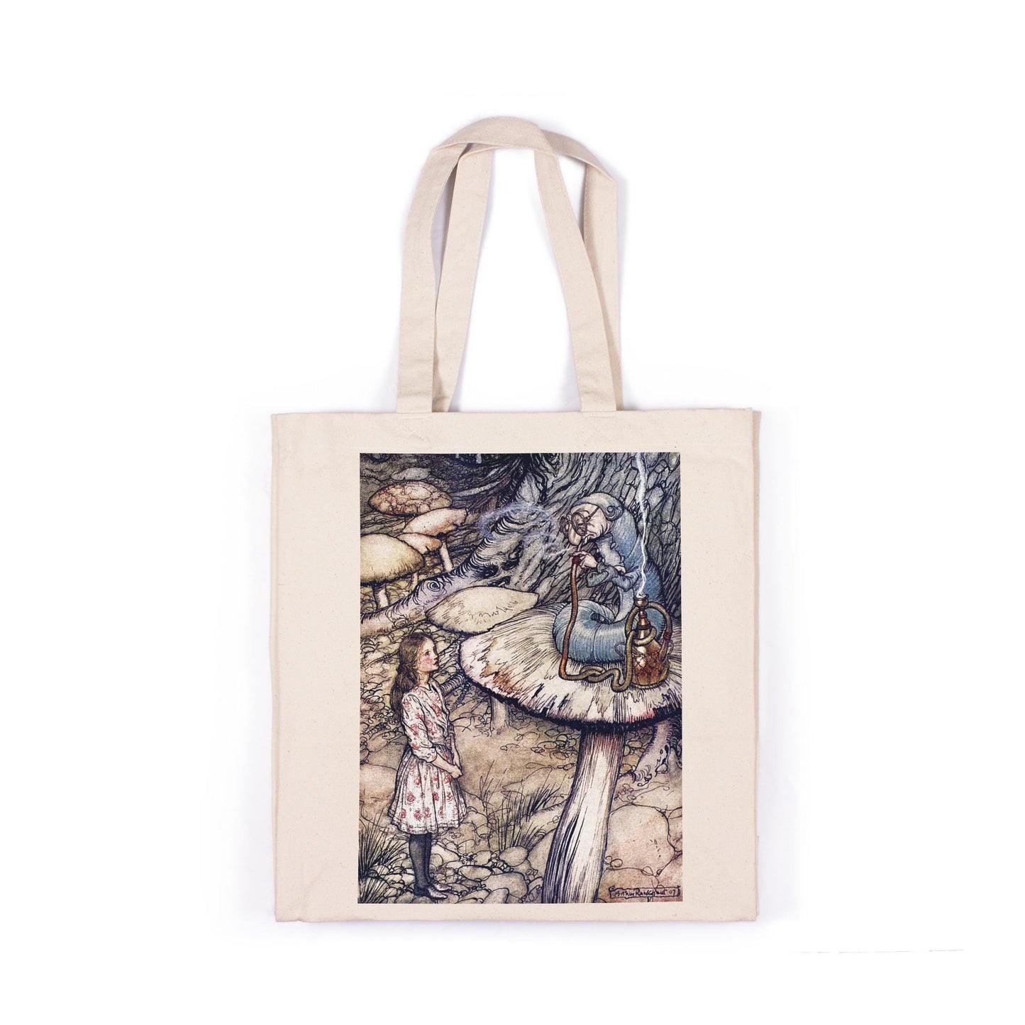 Alice In Wonderland Canvas Tote Bag Ukiyo-e Vintage Art Book Caterpillar Mushroom Rackham Cute Cotton Shopper Printed Eco Friendly Market