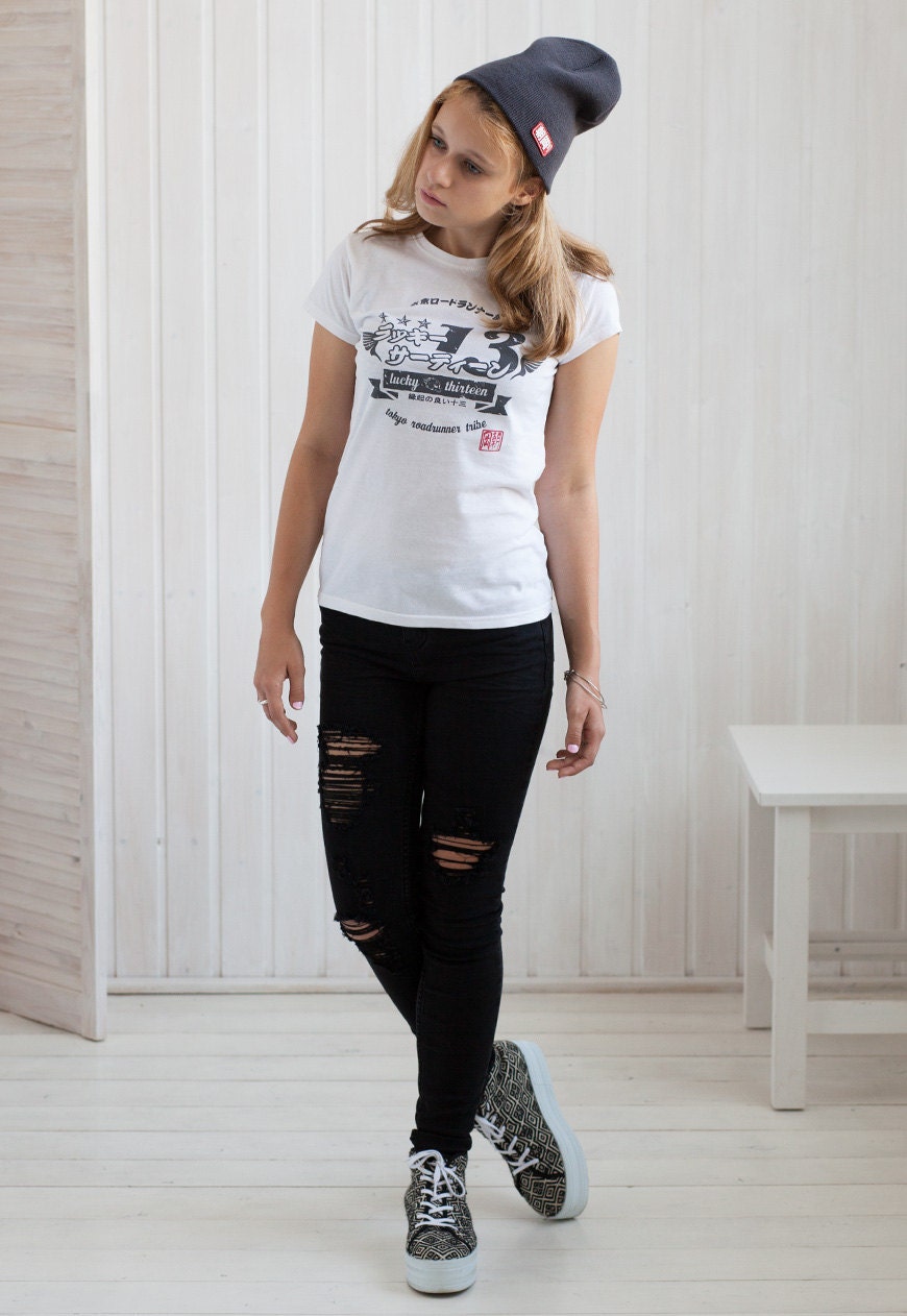 Tokyo Roadrunner Japanese T Shirt Retro Vintage Style Kaminari Tribe Bosozoku Anime Manga Harajuku Kawaii Cute Japan Printed Women Girls Tee