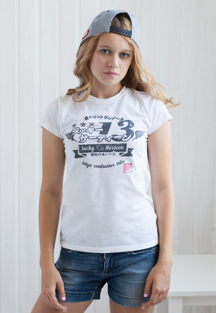 Tokyo Roadrunner Japanese T Shirt Retro Vintage Style Kaminari Tribe Bosozoku Anime Manga Harajuku Kawaii Cute Japan Printed Women Girls Tee