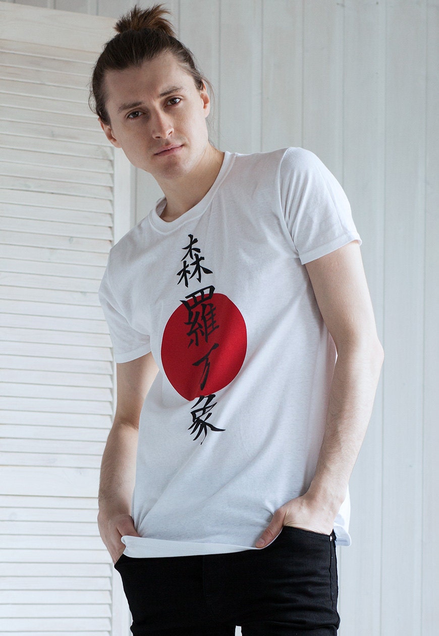 Japanese T Shirt - Universe - Shinra Bansho - Japan Writing Calligraphy Kanji Yoga Martial Arts Zen Buddhist Anime Manga Printed Tee Top