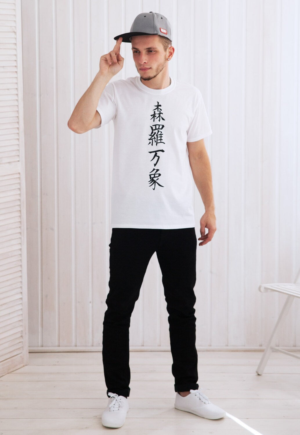 Japanese T Shirt - Universe Japan Calligraphy Kanji Martial Arts Yoga Karate Buddhist Buddha Zen Traditional Mens Womens Printed Tee T-Shirt