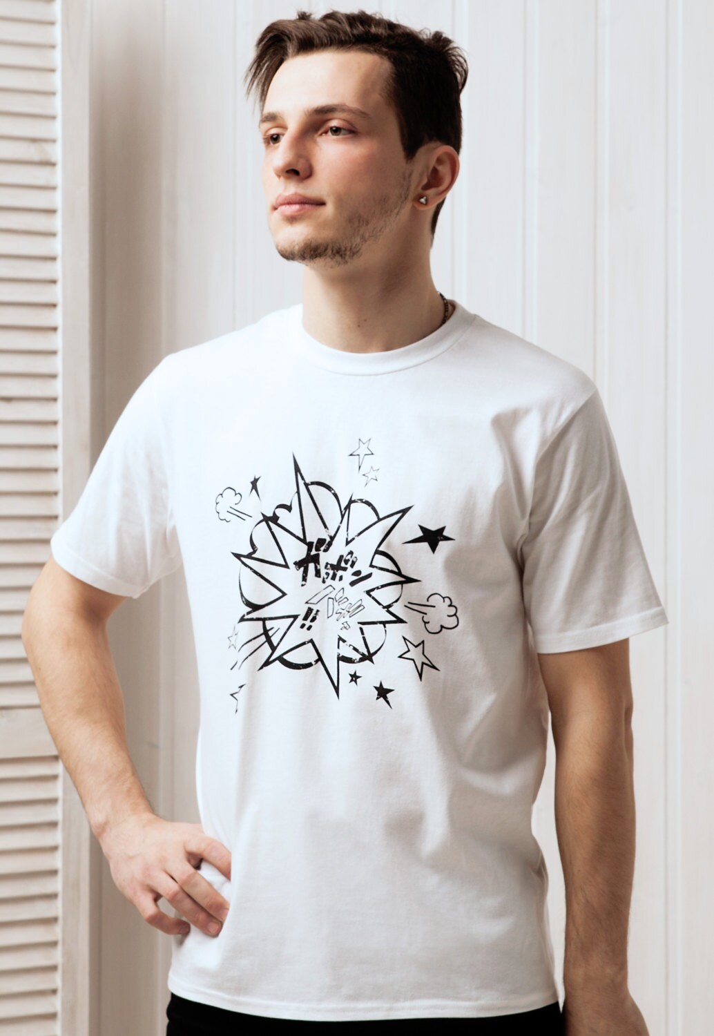Japanese T Shirt - Manga Explosion Japan Kawaii Anime Kanji Comic Book Comics Cosplay Comicon Geek Otaku Giseigo Mens Screen Printed Tee Top