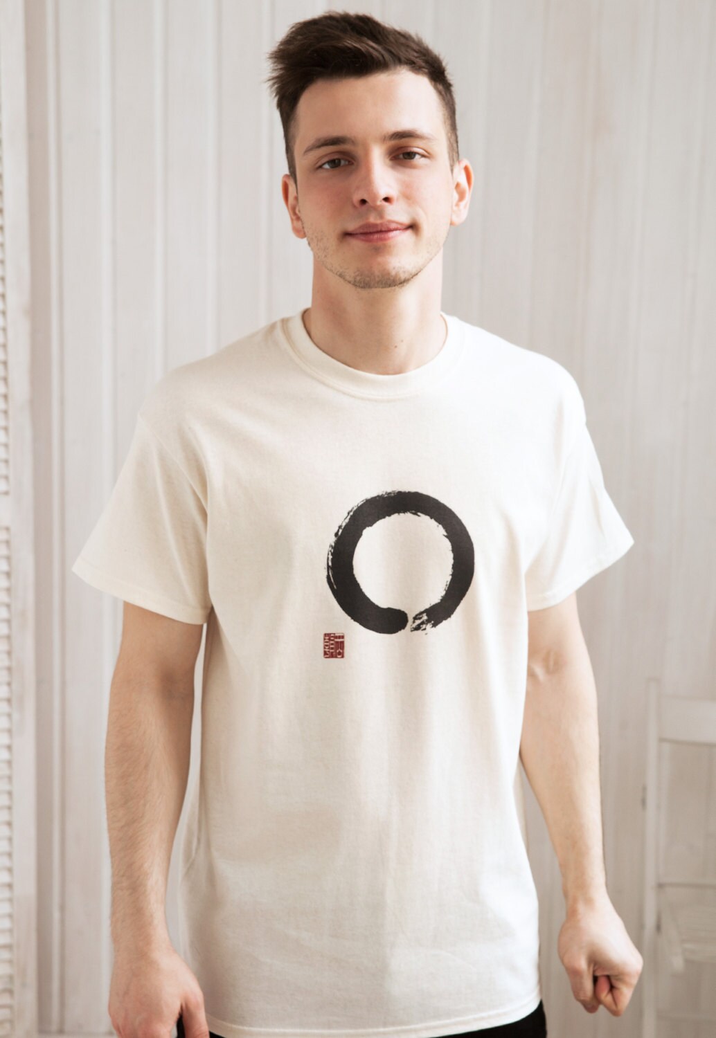 Japanese T Shirt Enso Circle Japan Calligraphy Buddhism Buddhist Yoga Zen Martial Arts Inspirational Aesthetic Causal Screen Printed Tee
