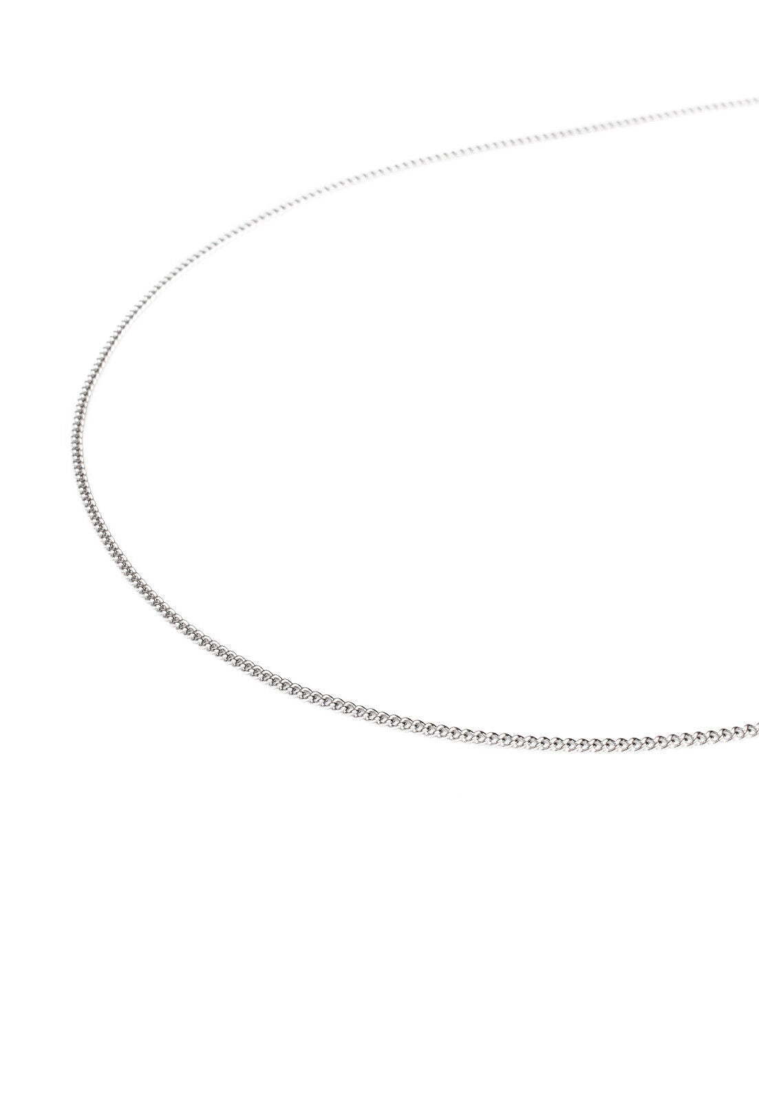 Curb Chain Necklace in Silver Finish Stainless Steel - Fine - Ideal for Pendants