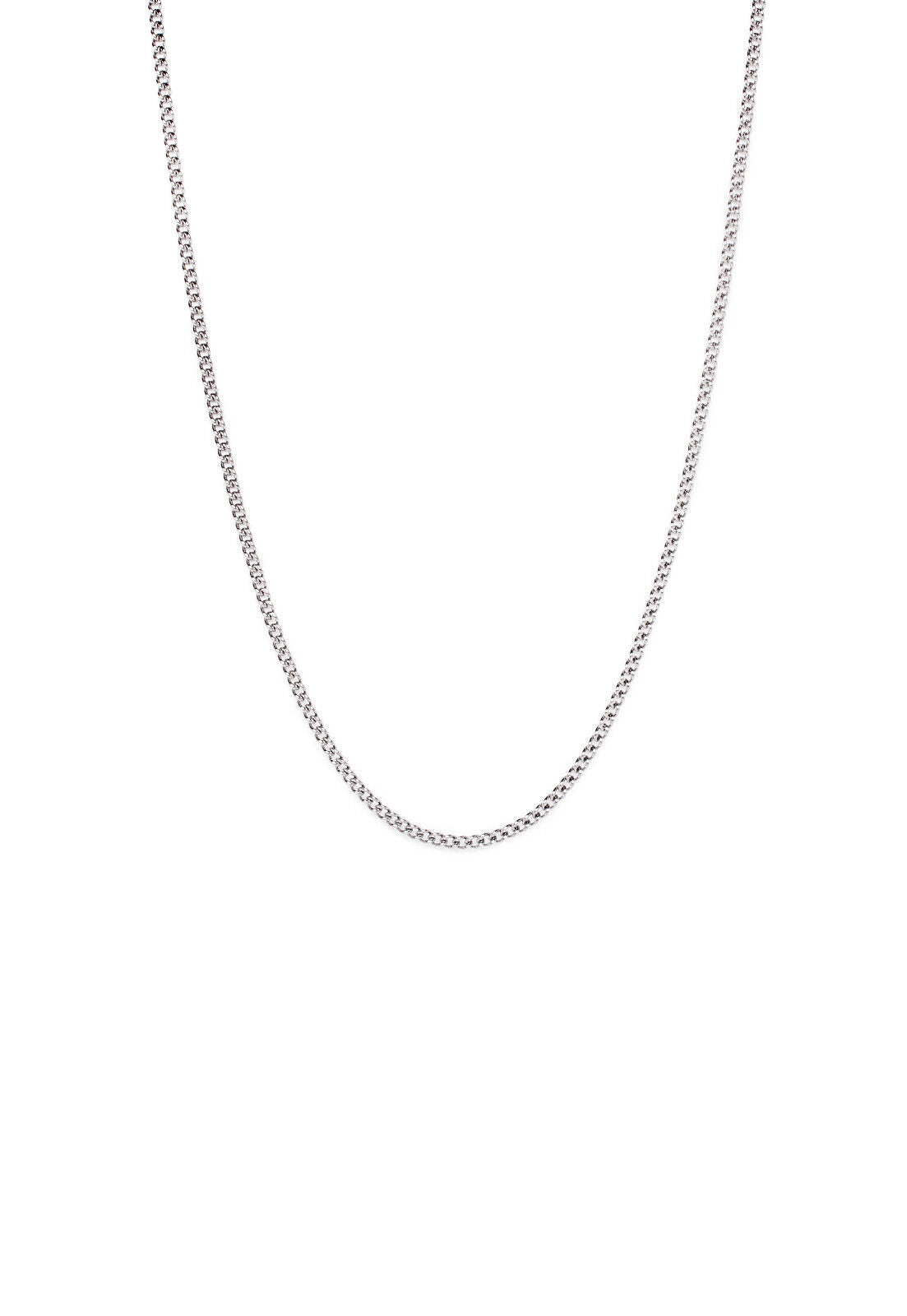 Curb Chain Necklace in Silver Finish Stainless Steel - Fine - Ideal for Pendants