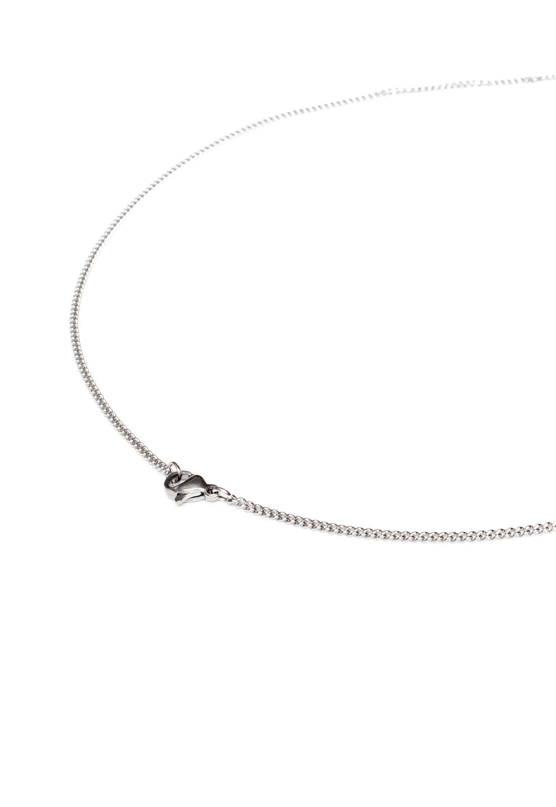 Curb Chain Necklace in Silver Finish Stainless Steel - Fine - Ideal for Pendants