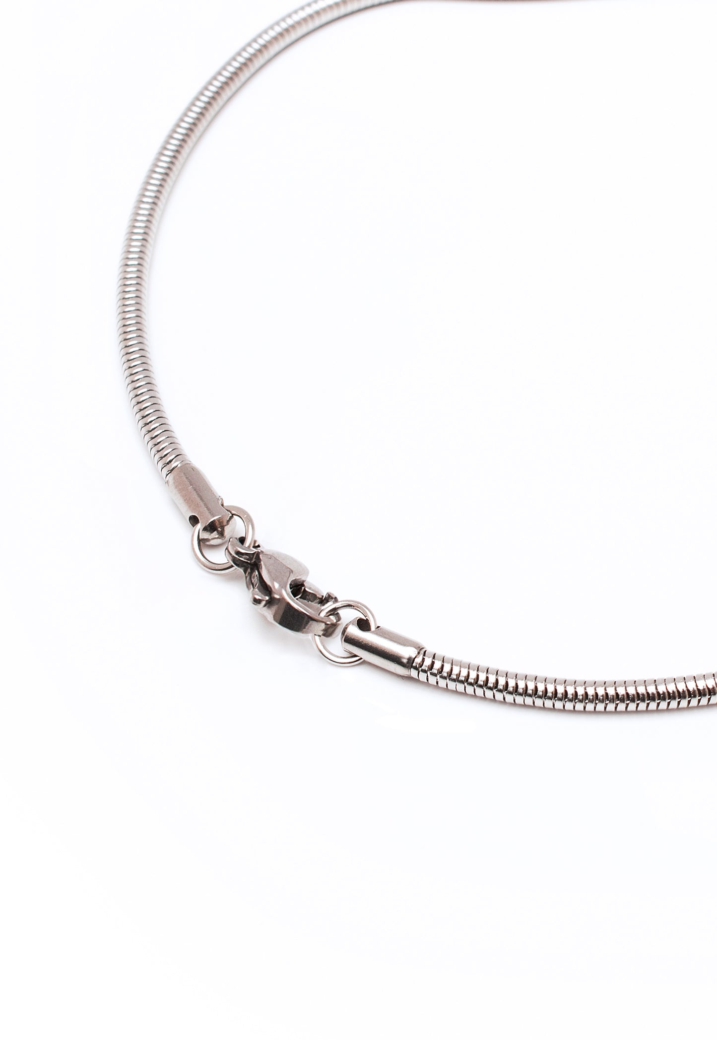 Omega (Snake) Chain Necklace in Silver Finish Stainless Steel – Fine