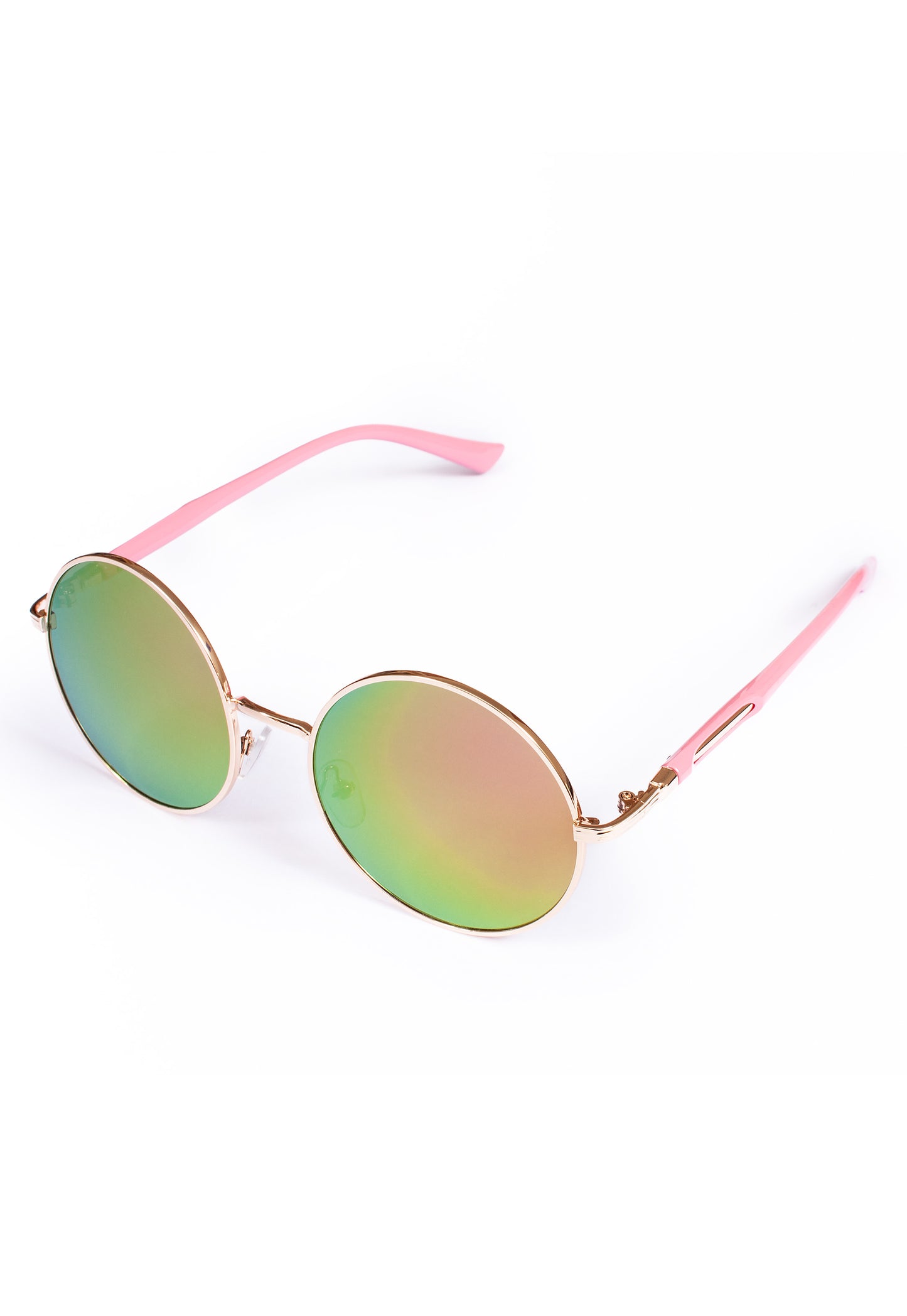Round Mirror Lens Sunglasses in Pink & Purple – Retro Boho Style