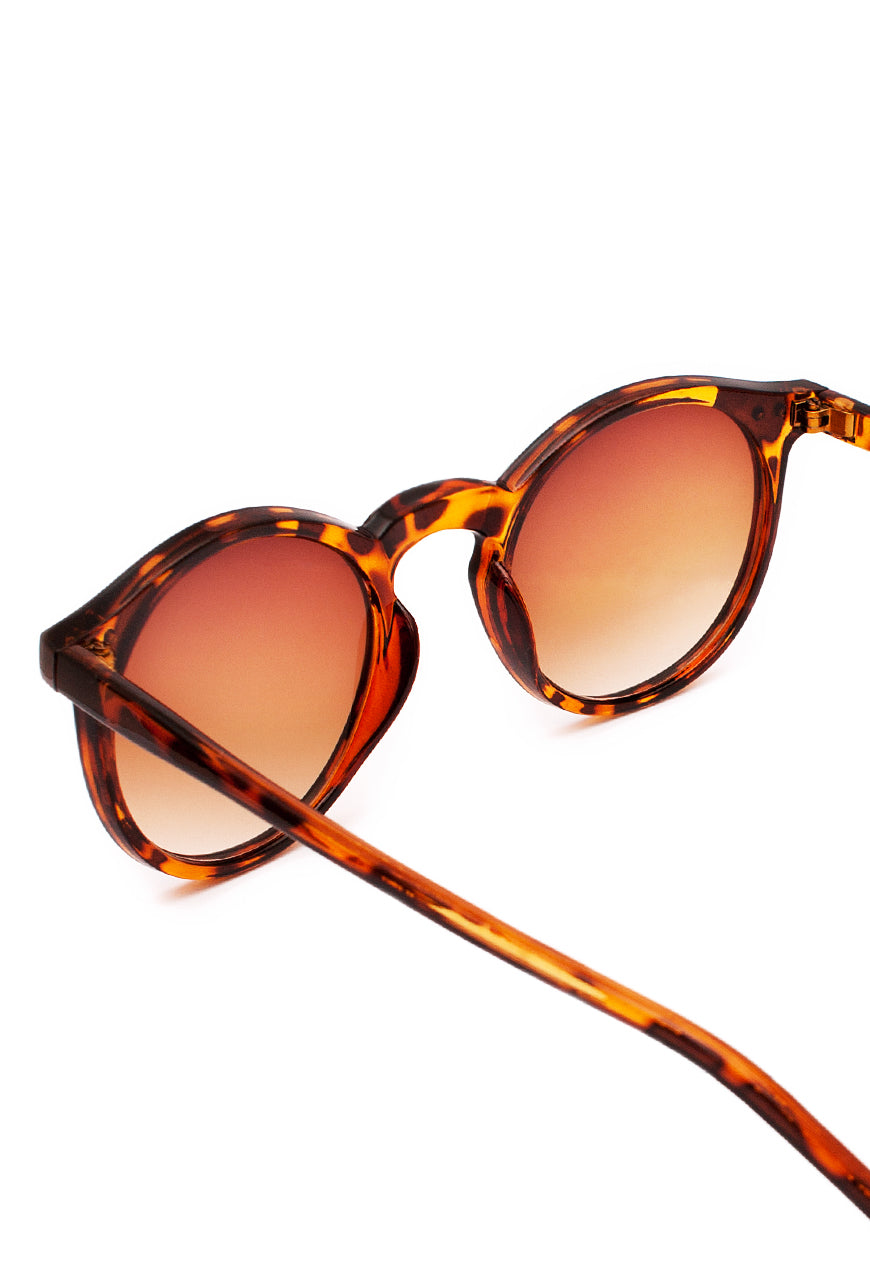 Classic Round Tortoiseshell Sunglasses in Animal Print - Oxford Frame