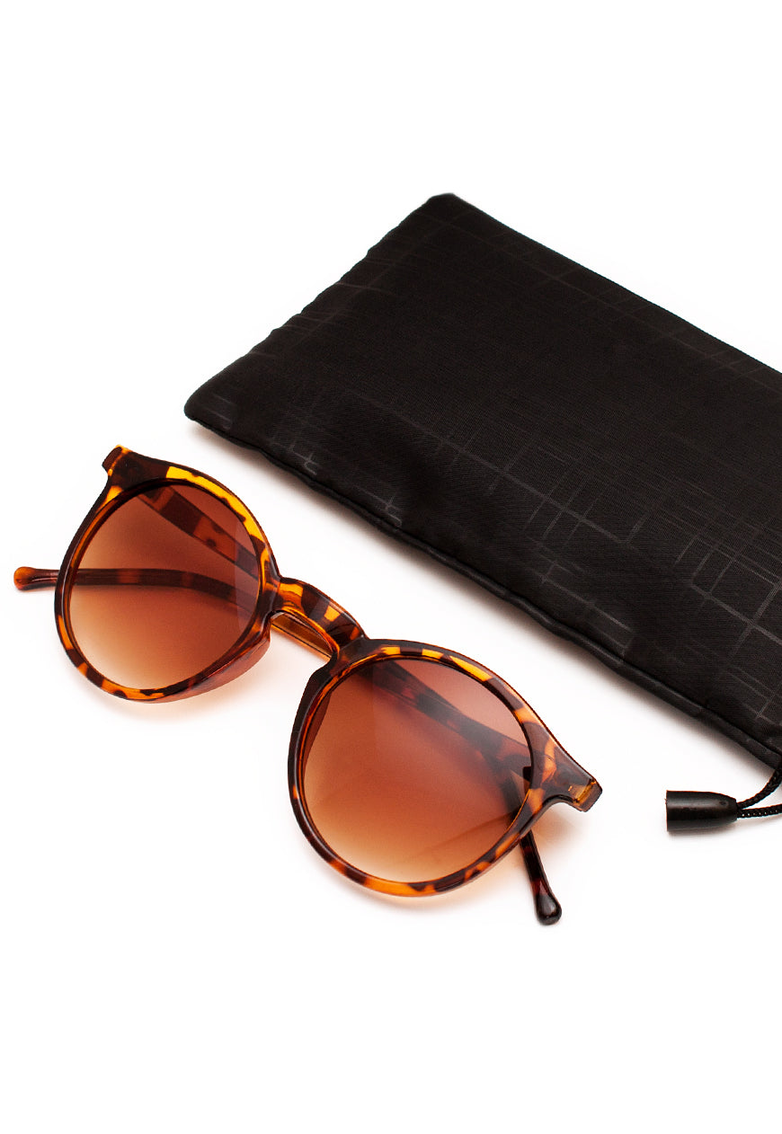 Classic Round Tortoiseshell Sunglasses in Animal Print - Oxford Frame
