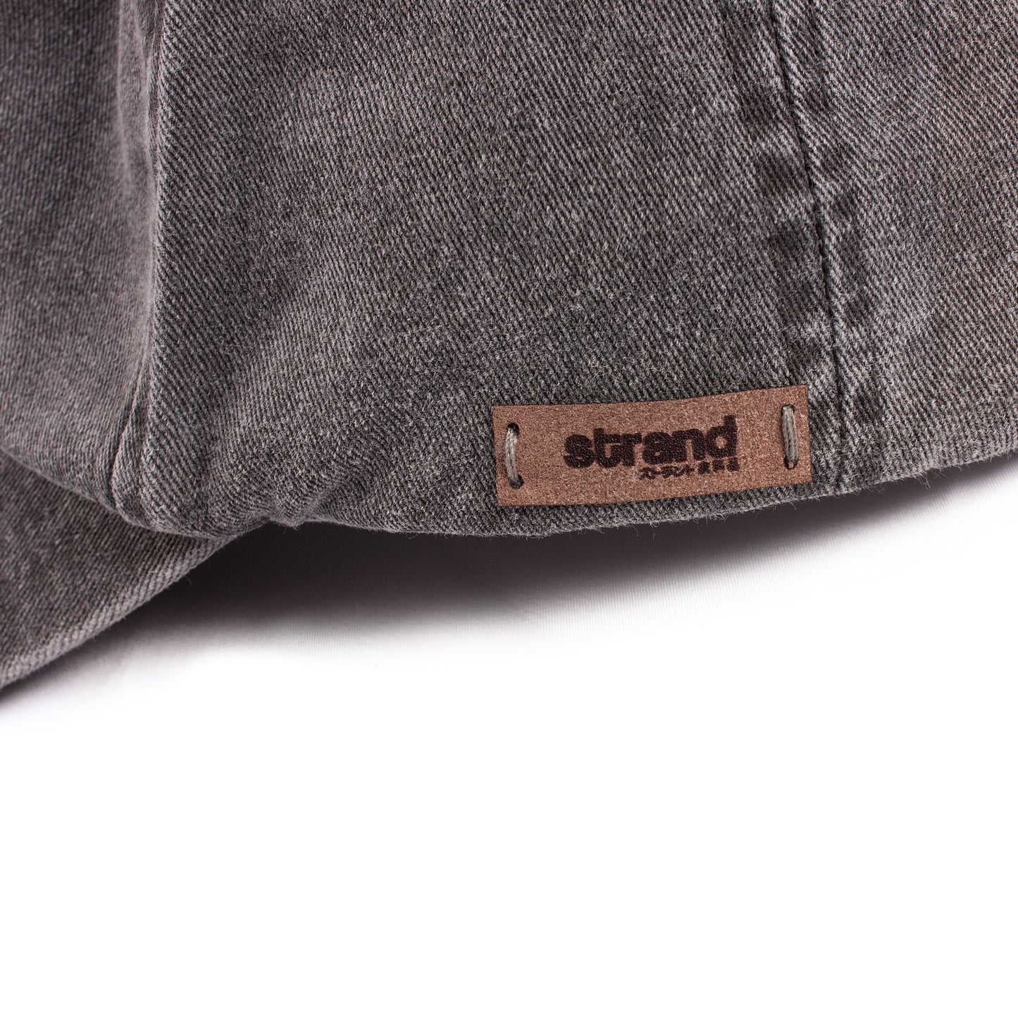 Washed Cotton Baseball Cap with Ultrasuede Patch - Distressed Grey