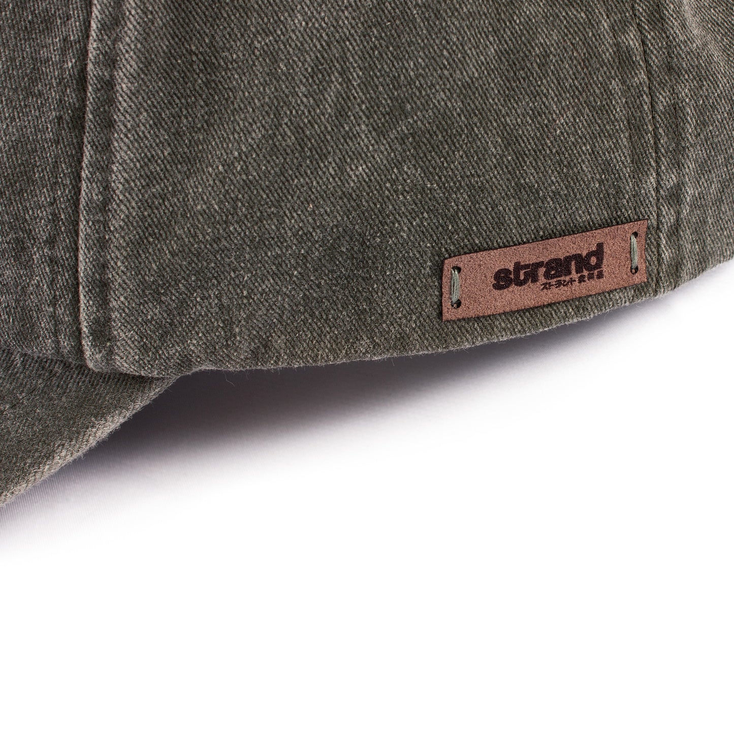 Washed Cotton Baseball Cap with Ultrasuede Patch - Distressed Khaki
