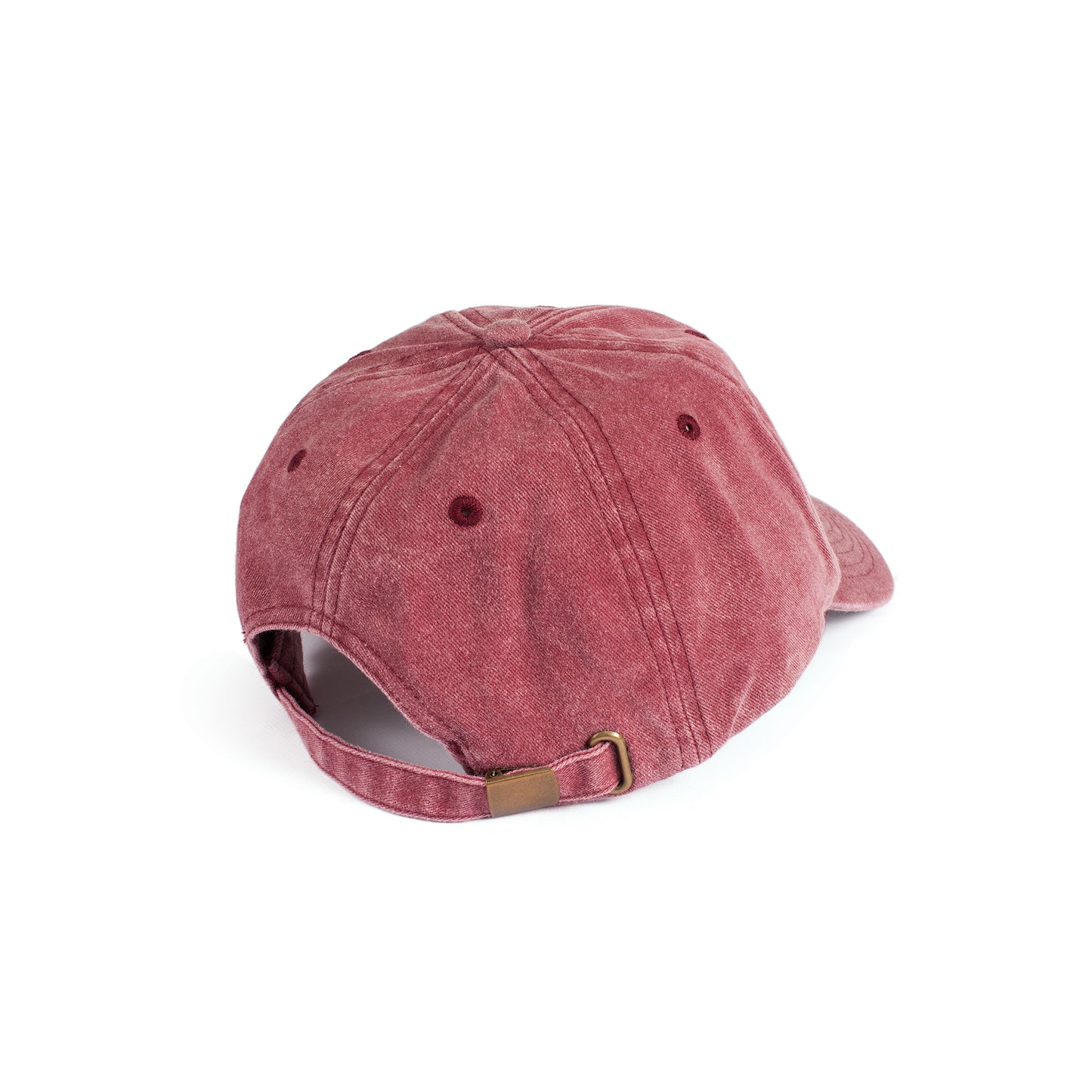 Washed Cotton Baseball Cap with Ultrasuede Patch - Distressed Red