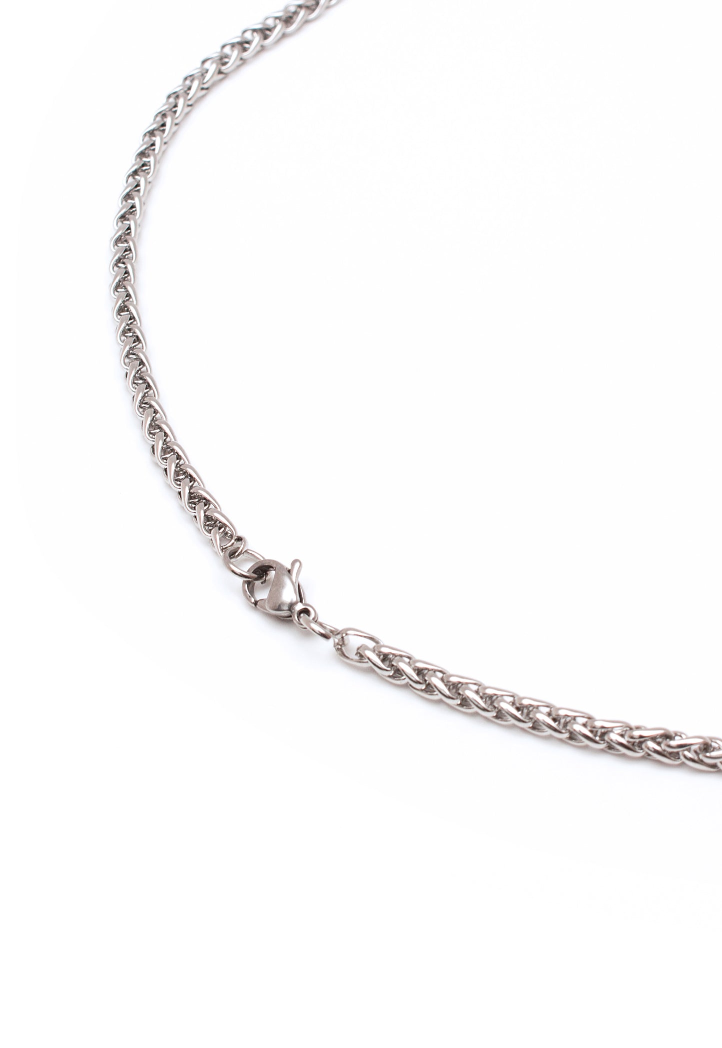 Wheat Chain Necklace in Silver Finish Stainless Steel - Fine