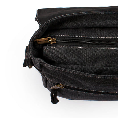 Japanese Retro Canvas Messenger Bag – Asaoka Vinyl Applique Shoulder Bag