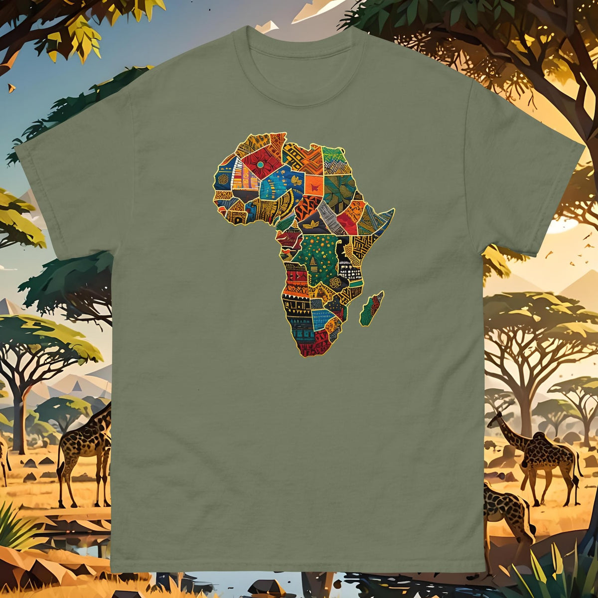 African Continent – Patchwork Print T-Shirt