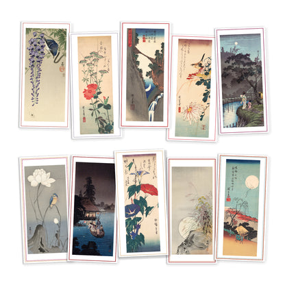 Set of 10 Japanese Ukiyo-e Greeting Cards – Long Format for Birthday, Anniversary & More