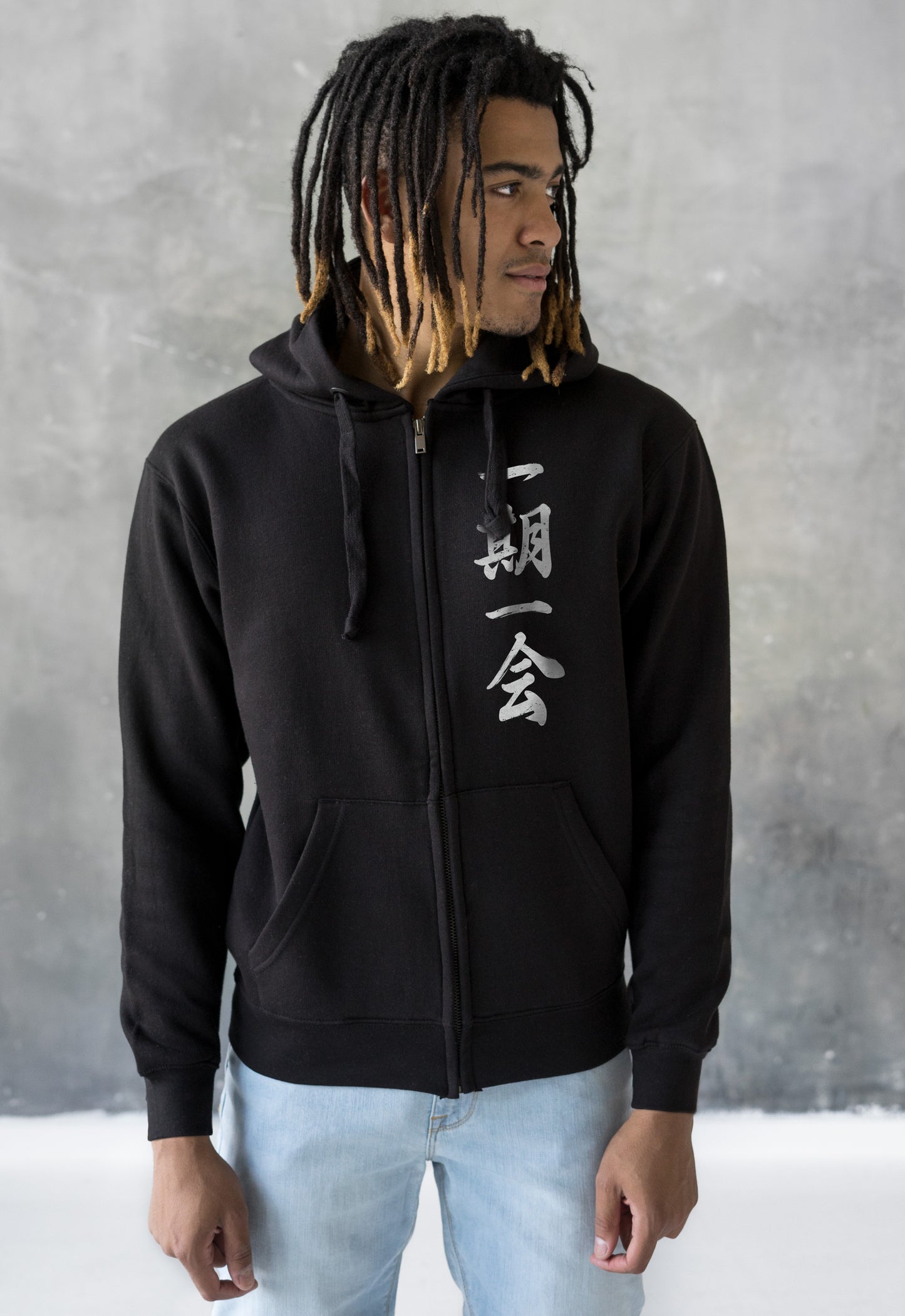 Ichigo Ichie Japanese Calligraphy Full Zip Up Hoodie – Unisex