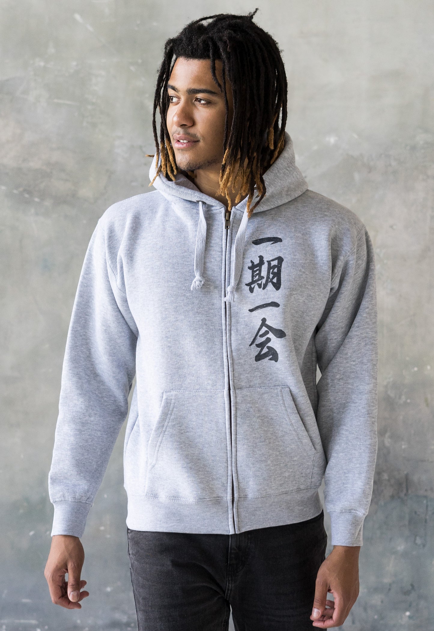 Ichigo Ichie Japanese Calligraphy Full Zip Up Hoodie – Unisex