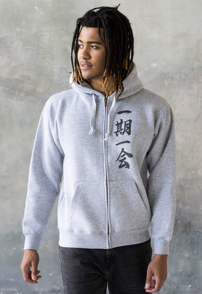 Ichigo Ichie Japanese Calligraphy Full Zip Up Hoodie – Unisex