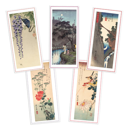 Japanese Ukiyo-e Art Greeting Cards – Luxury Set of 5 | Birthday & All Occasion Long Format