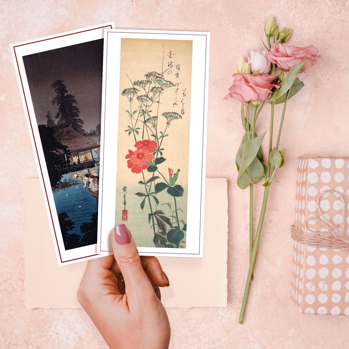 Japanese Ukiyo-e Art Greeting Cards – Luxury Tall Set of 5 | Birthday & All Occasion