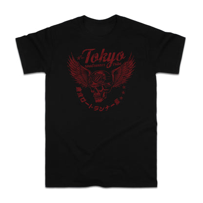 Tokyo Roadrunner Tribe T-Shirt – Japanese Winged Biker Skull Design (Unisex)