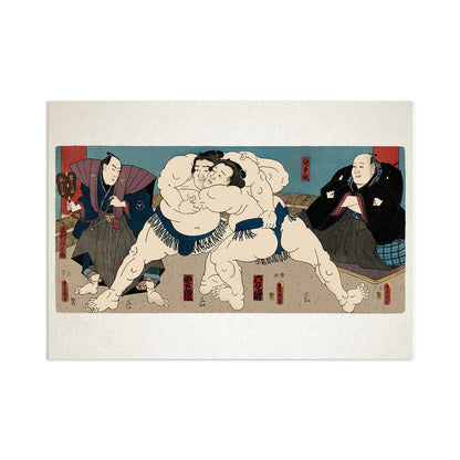 Sumo Wrestlers Ōnaruto and Nishinokai – Edo Period Ukiyo-e Japanese Woodblock Art Print by Utagawa Kuniaki II