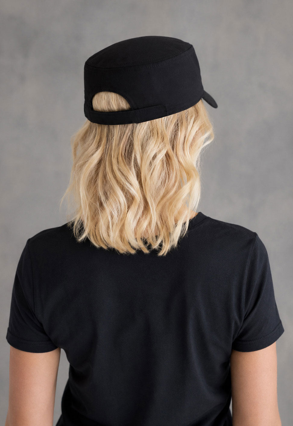 Army Cadet Cap with Japanese Vinyl Applique - Black Colour