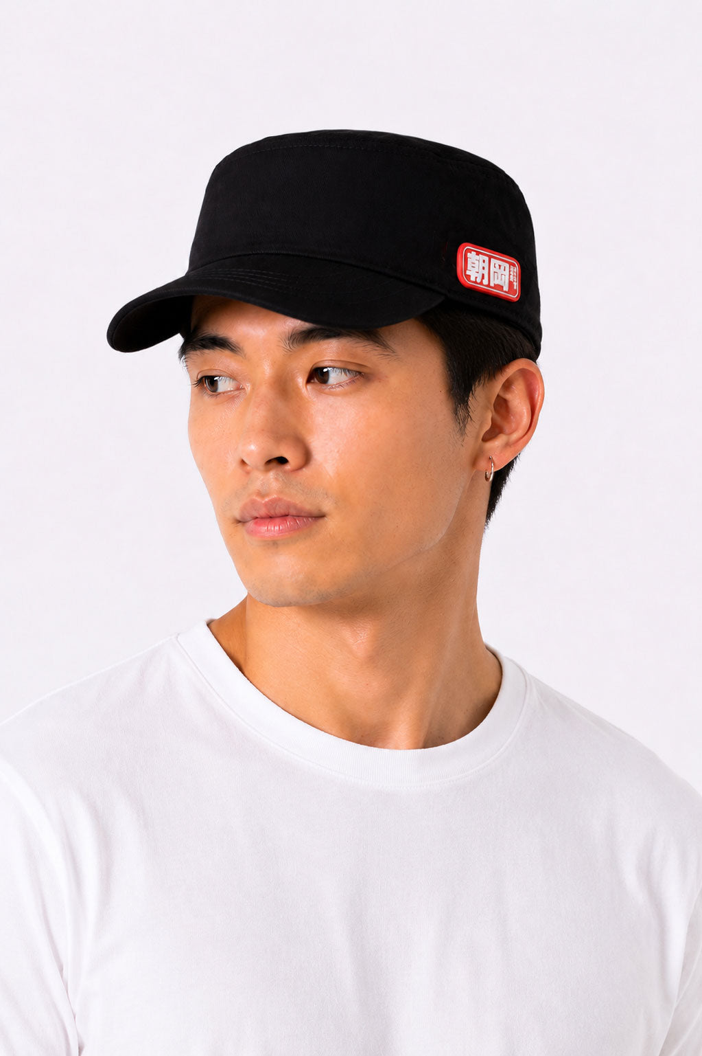 Army Cadet Cap with Japanese Vinyl Applique - Black Colour