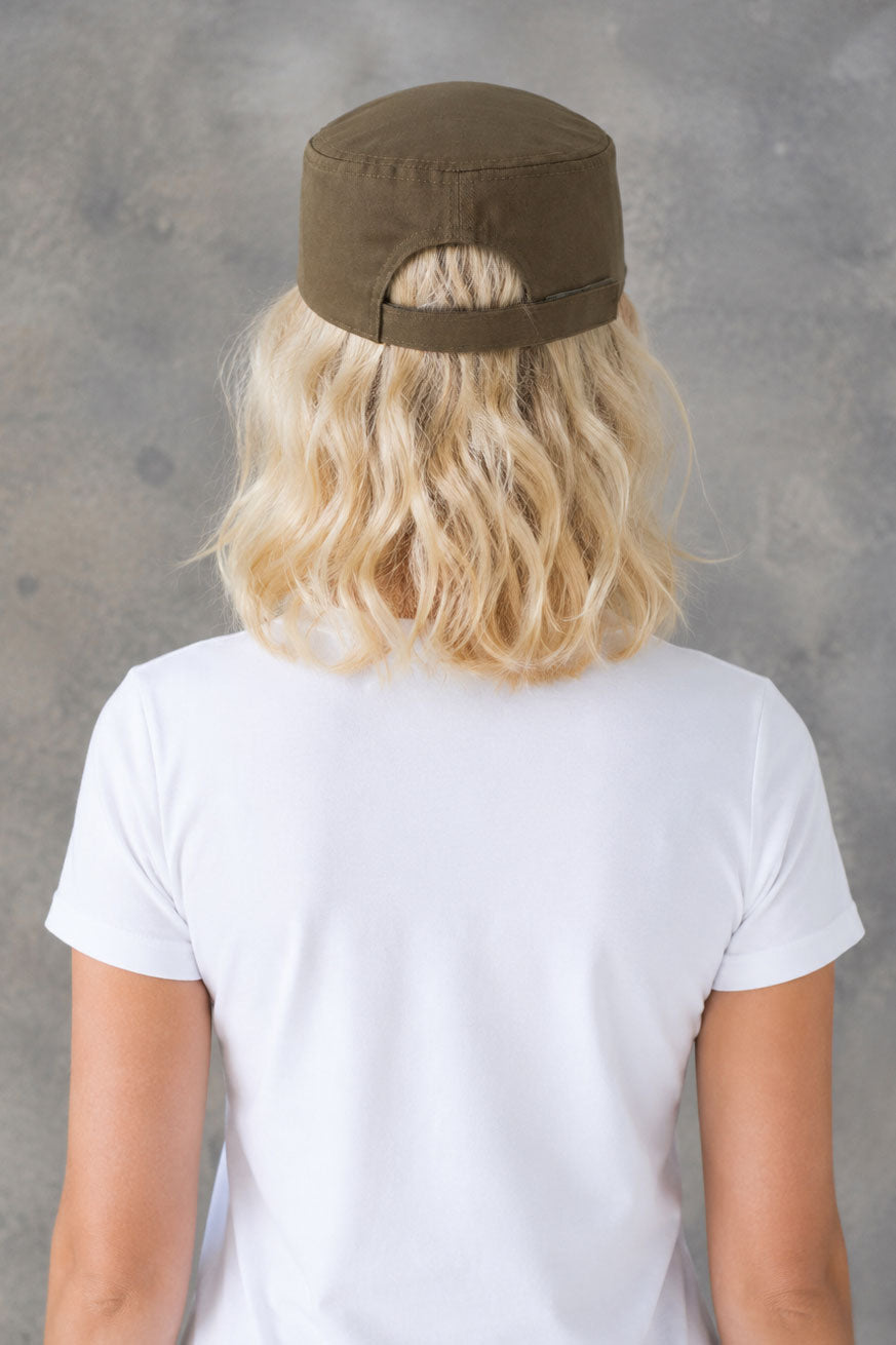 Army Cadet Cap with Japanese Vinyl Applique - Khaki Colour