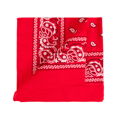 Set of 3 Bandanas – Classic Red, Black & White Paisley Print