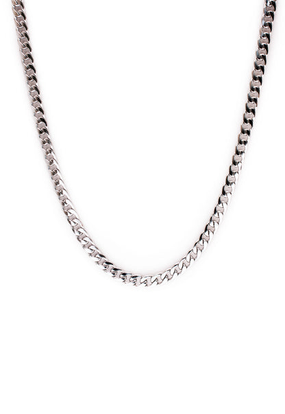 Curb Chain Necklace in Silver Finish Stainless Steel - Heavyweight