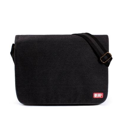 Japanese Retro Canvas Messenger Bag – Asaoka Vinyl Applique Shoulder Bag