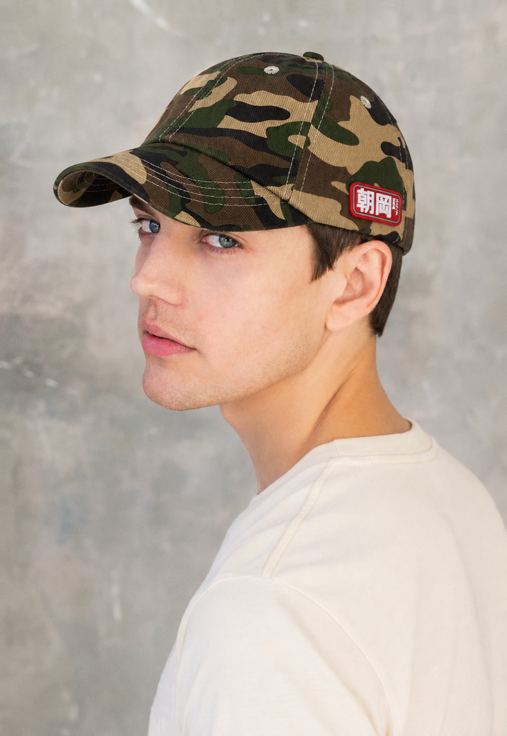 Japanese Style Camo Baseball Cap with Vinyl Detail