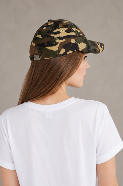 Japanese Style Camo Baseball Cap with Vinyl Detail