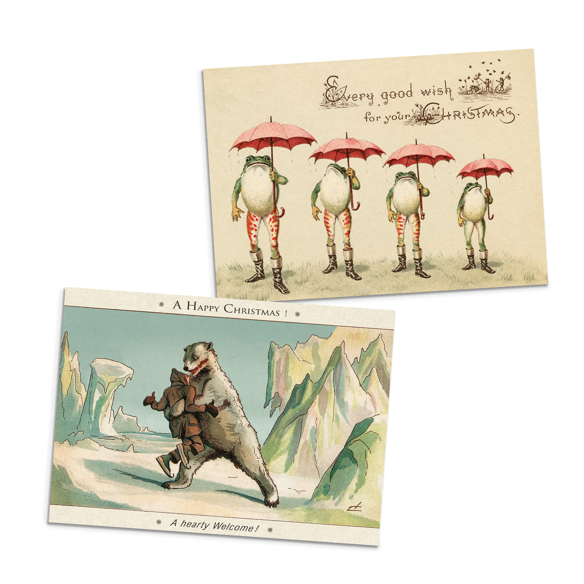 Weird Victorian Christmas Cards  – Set of 5 | Collection 2