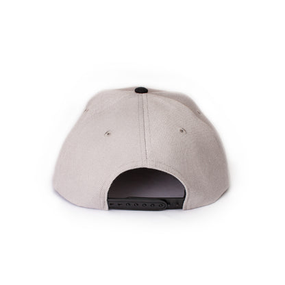 Snapback Baseball Cap with Japanese Applique – Grey with Green Underpeak